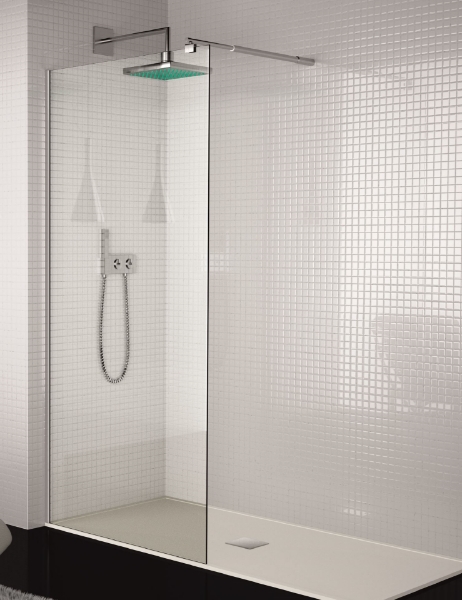 Mampara de ducha frontal S300 vidrio transparente