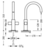 Imagen de Grifo bimando lavabo  Tres modelo Cuadro caño móvil 1.08.606