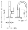 Imagen de Grifo monomando lavabo  Tres modelo Cuadro caño móvil 1.06.605