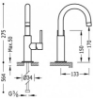 Imagen de Grifo de lavabo monomando Tres Study Cromo brillo modelo  TRES 262.904.03