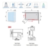 Detalles técnicos mampara de ducha Angular S300 vidrio transparente