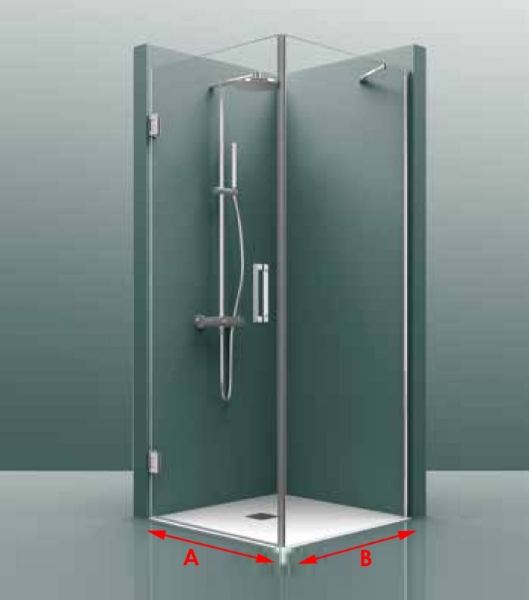 Mampara de ducha frontal Tedy400A vidrio transparente