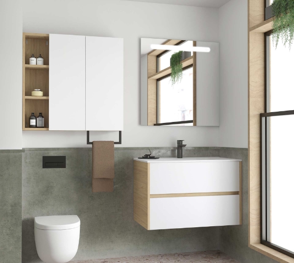 Imagen de Mueble de baño Chic bath   Lima   2 cajones  lavabo porcelanico